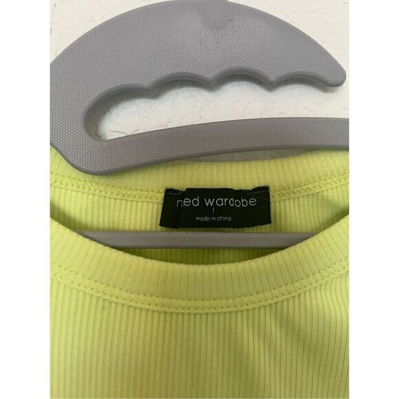 New Naked Wardrobe Long-Sleeved Snatched Bodysuit in Bright Yellow - Picture 5 of 7